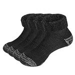 YUEVO SPORTS 2 Pairs Mens Non slip Warm Low Cut Ankle Cosy Soft Top Thick Thermal Slipper Socks Fluffy Fleece-lined Home Bed Socks XXL 11-13