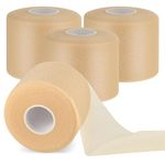 ASTER Soft Sports Tapes, 4 Rolls Pre Wrap Tape Foam Underwrap Tape, Non-Adhesive Protective Foam Wrap for Hair Ankles Wrists Hands and Knees, 2.4 Inches x 22 Yards(Beige)