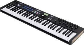 Arturia - KeyLab Essential 61 mk3 - MIDI Controller Keyboard for Music Production, with All-in-One Software Package - 61 Keys, 9 Encoders, 9 Faders, 1 Modulation Wheel, 1 Pitch Bend Wheel, 8 Pads