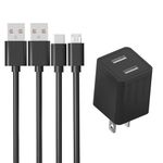 10FT Charger for Amazon Fire Tablet USB Type C and Micro USB Cable Fit for New Fire HD 7 8 10 Plus/Kids/Kids pro, Kindle Paperwhite/E-Reader/Oasis/Kids Edition, Amazon Fire Max 11 (Dual Port Charger)