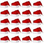 THE TWIDDLERS - 20 Christmas Santa Hats for Adults - Red & White Xmas Adult Santa Hat, Premium Felt Cracker Hats - Classic Xmas Family Costume for Home and Office Party, Novelty Hats