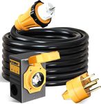 GBAuto 50 Amp Generator Cord and Power Inlet Box, 15FT Generator Cords 50 Amp NEMA14-50P/SS2-50R Twist Lock Connector,125V/250V Generator Power Cord