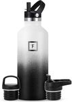 IRON °FLASK Sports Water Bottle - 32 oz, 3 Lids (Straw Lid) - Leak Proof, Durable Double Walled Stainless Steel - Gym Bottles for Men, Women & Kids - Insulated Thermos, Hot & Cold Hiking Canteen