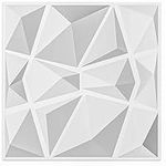 Art3d Textures 3D Wall Panels White Diamond Design Pack of 12 Tiles 32 Sq Ft (PVC)