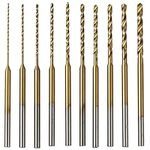 WANGR 2.35 Shank Mini Micro Drill Bit Set 10pcs 0.6-2.2mmTwist Drill Bit DIY Kit HSS Mini Engraving Drill Bits Hole Drilling Tool for DIY Amber, Beads and Beeswax.