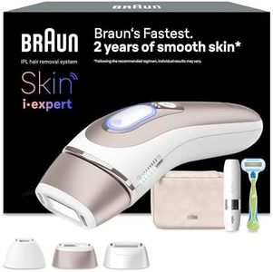 Braun Smart IPL Skin I Expert, at Home Hair Removal, Alternative for Laser Hair Removal, Smart IPL with Exclusive Free App, Mini Face Shaver, 3 Heads, 2 Years of Smooth Skin, PL7249