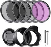 NEEWER 82mm ND Filter Kit and Lens Accessories, ND2 ND4 ND8 UV FLD CPL(Circular Polarizing) Filter Set with Lens Cap/Tulip Shaped Lens Hood