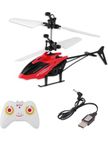 Helicopter with Radio Remote Control and Hand Sensor Charging Helicopter 2 in 1 Toys with 3D Light Toys for Kids (Indoor & Outdoor Flying) (Multicolour).