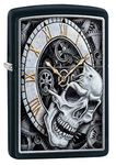 Zippo Unisex's Skull Clock Windproof Metal Long Lasting Best Fluid| Refillable Perfect for Cigarettes Cigars Candles |Pocket Lighter Fire Starter Design, Regular