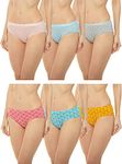 Feelings Women Cotton Print Panty, Size 85CM, Pack of 6 Assorted