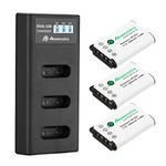 Powerextra NP-BX1 Battery 3 Pack with 3-Channel USB Charger Kit for Sony NP-BX1 and Sony Cyber-Shot DSC-RX100, DSC-RX100 II, DSC-RX100M II, DSC-RX100 III, DSC-RX100 IV, DSC-RX100 V/VII, ZV-1