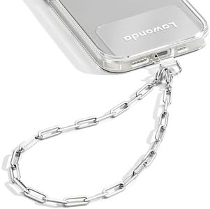 Lawonda Cell Phone Charm Strap with Wrist Metal Chain Detachable Phone Lanyard Women Girls Hands-Free Mobile Phone Accessory for All Smartphone Silver