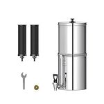 AQUA CREST Gravity Water Filter System, NSF/ANSI 42&372 Certified Black Carbon Filters and Water Level Spigot, Reduce Lead and Chlorine, 2.25G, for Home, Camping, RVing, Off-Grid, Emergencies, AQ-TN