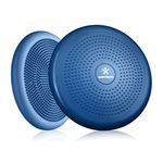 BODYMATE blue balance cushion incl. pump - 34cm diameter inflatable instability disc/nubbed massage cushion for core, fitness, rehab, co-ordination and relief of back pain