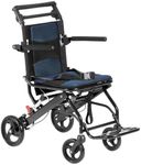 VEVOR Wheelchair, Aluminum Alloy Ultra-Lightweight Transport Chair for Adults, Foldable Cabin Wheelchair with Flip-Back Desk-Length Arms, Self-locking Brake, 15.75-Inch Wide Seat, 220lbs Load