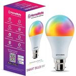 HomeMate Wi-Fi RGB+CCT Smart LED Bulb | 9 Watt, Music Sync | Last State Memory | 16 Million Colors | Warm and Cool White | Compatible with Alexa, Google Assistant & Siri (Base B22)