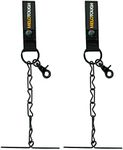 MELOTOUGH Tape Thong for Tool Belt Waist Electricians Tape Holder Chain with Keyring and trigger snap hook Balck color 2 pack