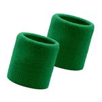 Wristbands Set, 2PC Sports Sweatbands Men Women, Sweat Wrist Sweatbands, Soft Thickened for Basketball Gym Gymnastics Tennis Soccer - Green