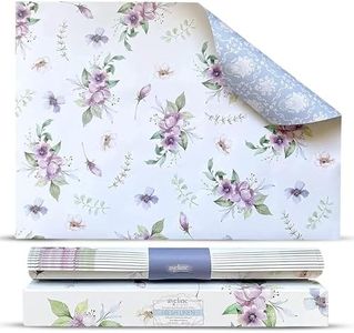 Linen Scented Drawer Liners for Dresser - 8 Sheets Non Adhesive Cabinet Liners for Shelves W/Double-Sided Pattern | Shelf Liners for Kitchen & Shelf Paper for Bathroom, Cupboard & Closets