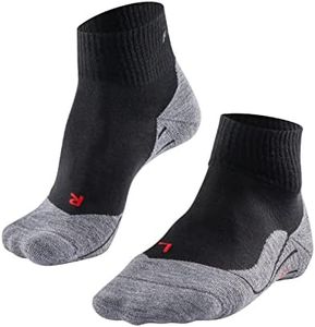 FALKE Women's TK5 Wander Short Hiking Socks, Merino Wool, Quarter Length, Light Padding, Max Comfort, Athletic Sock, Black (Black-Mix 3010), 9.5-10.5, 1 Pair