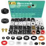 XBVV 32 Size 258 PC Faucet Washer Assortment and Plumbing Rubber Washers Kit for Assorted Garden Hose Washers Shower Head Plumbing Outdoor Faucets Stem Fitting Sealing Repair