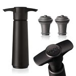 The Original Vacu Vin Wine Saver with 2 Vacuum Stoppers – Black