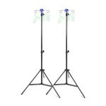 2Pcs Portable IV Pole, 4 Hook 3 Leg Drip Bag Stand, Foldable Pole Stand, Portable Collapsible IV Pole Stand for Hospitals, Clinics, Wheelchairs and Beds