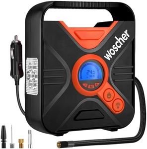Woscherr 802D Digital Tyre Inflator for Car and Bike- 300 psi, 12V DC Portable Air Pump/Compressor with Digital Tyre Pressure Gauge, for Car, Bikes, Bicycles with LED/SOS Light| 2 Years Warranty*