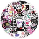 Love Dance Stickers 60 pcs Cute Cartoon Stickers for Laptops Trackpads Keyboards Backpacks Skateboards Luggage Water Bottles Scrapbooks Mirrors Notebooks Journals Cars Bumpers Bikes Bedroom Travel