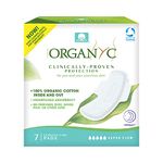 Organyc New Version of 100% Certified Organic Cotton Overnight Feminine Pads, Heaviest Flow, Super Absorbency 2.0, 7 Count