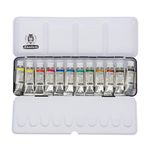 Schmincke - HORADAM® AQUARELL colour box, basic assortment, 12 x 5 ml tubes, 74112097, metal box, painting set, finest premium watercolours