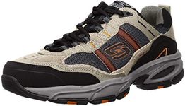 Skechers Sport Men's Vigor 2.0 Trait Memory Foam Sneaker, Taupe/Black, 9 XW US