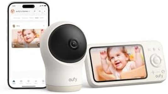 eufy Baby Monitor C10 with 2K HD Camera, 4.5" 480p Display, 4× Zoom, Pan-Tilt, Night Vision, Hybrid Wi-Fi & No Wi-Fi Connection, 12 H Battery, Motion, Cry, Noises, Temperature Alters, 2-Way Talk, VOX