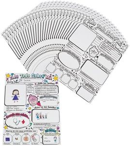 Fun Express All About Me Spanish Posters 30 Pack - Todo Sobre Mi Coloring Poster for Preschool Classroom Must Haves | Star Student of the Week Display for Elementary Teacher Supplies & Kindergarten Decor