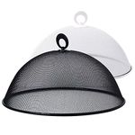 DOERDO 2PCS Metal Mesh Food Cover, Food Lid Anti Fly Bugs Mosquitoes for Outdoor, Camping, Parties, Picnics, BBQs (2 Color, 11.8Inch)