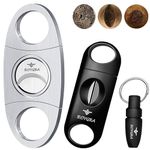 roygra Cigar Cutter, Cigar Punch, V-Cut, Double Blade Guillotine - 3 Pack