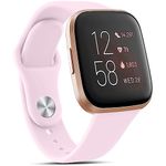 Vancle Silicone Bands Compatible with Fitbit Versa 2 Bands for Women Men, Soft Breathable Sport Replacement Wristbands for Fitbit Versa 2 / Fitbit Versa/Versa Lite/Versa SE (Pink)