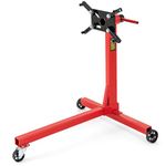 COSTWAY Engine Stand, 340kg/680kg Rotating Engine Motor Stand with 360 Degree Adjustable Head, 4 Mounting Arms & 3 Casters, Motor Hoist Dolly Engine Lift Stand (340KG(750lbs), T Shape Base)