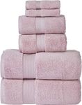 SENSES by Riba 703 GSM 6 pcs Towels Set - All Cotton Zero Twist Premium Hotel & Spa Quality Highly Absorbent (2 Bath Towels, 2 Hand Towel and 2 Wash Cloth) - Mauve