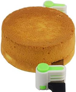 2PCS Affettatrice per torte fai da te, ausiliaria di stratificazione, fetta di pane, taglio toast, 5 strati livellatore, strumento di fissaggio della cucina (Verde)
