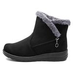 Cushion Walk Olivia Womens Black Faux Fur Boot - Size 7 UK - Black