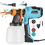 1400ml Fence Paint Sprayer, GoGonova Paint Spray Gun with Cleaning&Blowing Functions, 4 Nozzles, 3 Patterns and Filter for Fence, Shed, Cabinet and Home Exterior, Interior