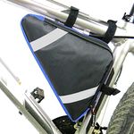 Kraptick Triangle Bike Bag [Waterproof] - Triangle Frame Bag for Bicycle for Lock, Tools, Cycle Accessories - Bike Pouch, Bike Bags with Reflective Straps with Plenty of Storage (Blue)