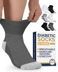Ankle Diabetic Socks Men & Women | 6 Pairs Wide Non Binding Socks Quarter Length | Edema Neuropathy Socks | Multicolor