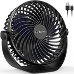 OcTecho Desk Fan USB, 5 Speeds Portable USB Fan, 25dB Silent Fan Powerful, 360°Rotation Table Fan, Electric Mini Fan Desktop, 6in Cooling Small Fan Bedroom Fan for Office, Home and Outdoors-Classic