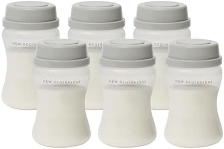 New beginnings Ultra-Lightweight & Heat-Resistant Milk Storage Bottles, 180ml Capacity, 6-Pack