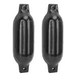 TKSE Boat Fenders, 2Pcs Boat Bumpers Fenders PVC Marine Inflatable Ribbed Buoys Boat Bumper Black for Yachts Boats Fishing Boats