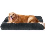 EHEYCIGA Calming Dog Crate Bed XL Extra Large, Washable Anti Anxiety Dog Pet Bed, Fluffy Dog Pillow Mat with Anti-Slip Bottom, Dark Grey, 41.3"x27.5"x4"