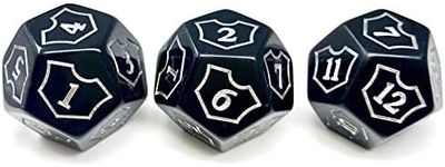 Hedral MTG D12 Spin-Down Loyalty Counter Dice 3 Die Set Black - Magic: The Gathering TCG CCG Planeswalker