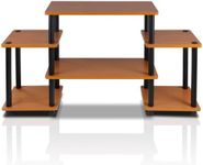 Furinno Turn-N-Tube No Tools Entertainment Center, TV Unit, TV Stands, Light Cherry/Black